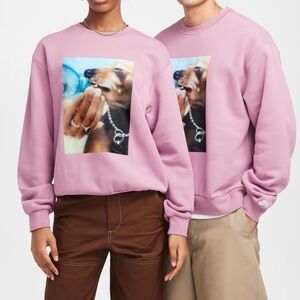 NIKE SB Sweater Unisex Medium Purple Loose Fit Skate Fleece Crew Neck Streetwear